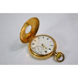 An Omega pocket watch in 14ct gold plated Dennison case, movement no.4076584