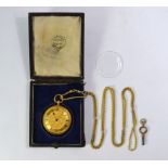 A 19th century Continental 18k fob-watch with key-wind movement by Le Comte of Geneva, in ornate