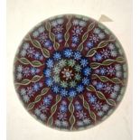 A Perth millefiori glass paperweight, 7 cm diam. Good condition - no chips or cracks