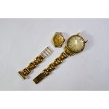A lady's 14k Movado wristwatch (as found), to/w a gentleman's gilt metal Juvenia wristwatch on