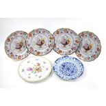 Four early 19th century Real Iron Stone China 23 cm plates, printed, painted and gilded with