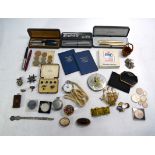 A small quantity of costume jewellery, powder compacts, watches, coins, Parker pens and others