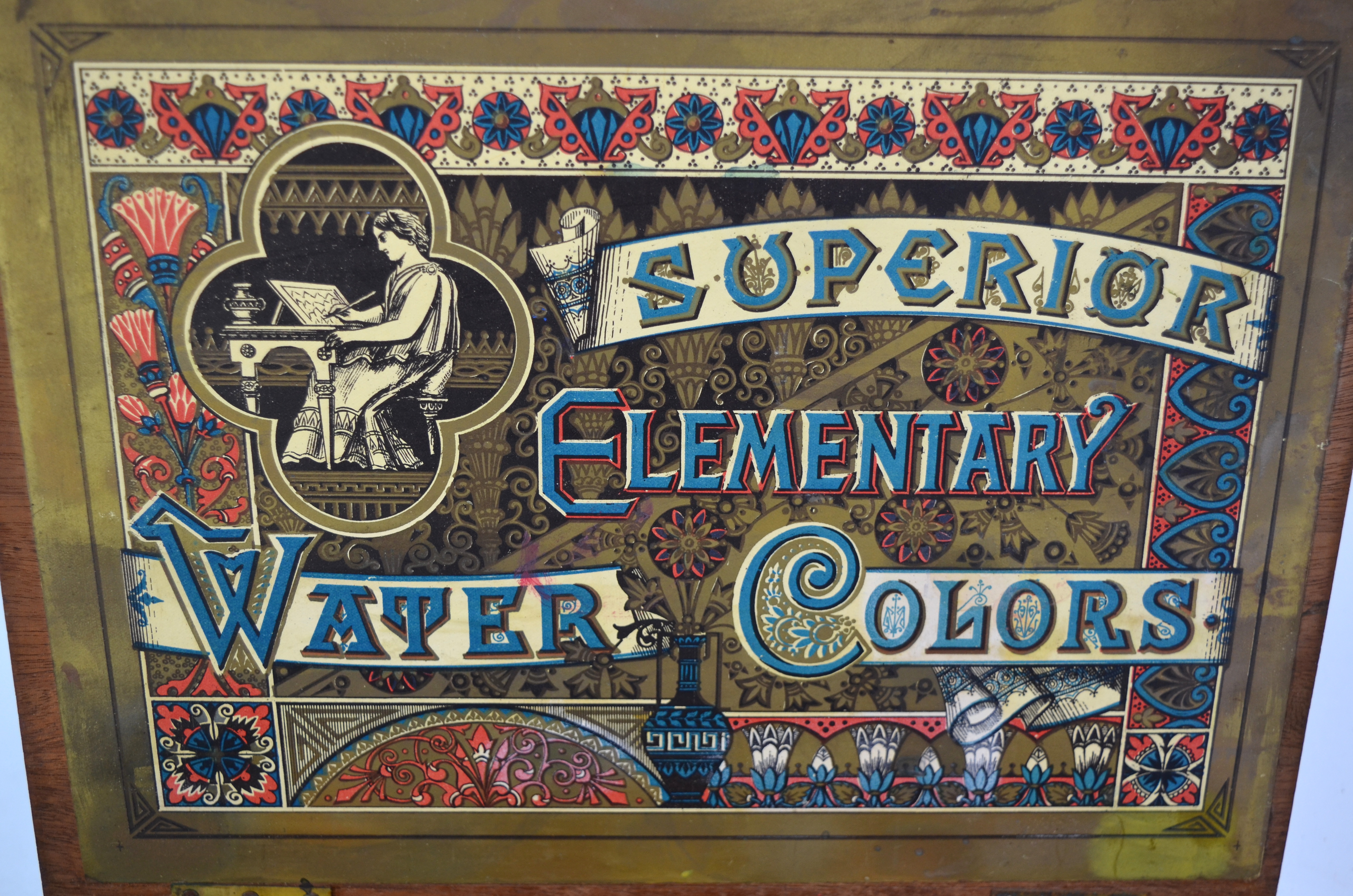 A 19th century teak fitted watercolours box, lithograph paper label within inscribed 'Superior - Image 3 of 4