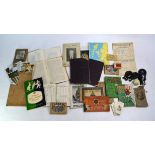 A quantity of vintage printed cricket ephemera, to/w postcards, etc. (box)