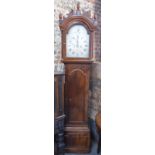 A Wadham, Poole, 18th century mahogany longcase clock, the 8-day movement with silvered arched