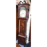 Jonathan Nicholson, Berwick, a Victorian eight-day mahogany longcase clock, the painted arched