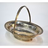 Hester Bateman: an oval pierced bonbon basket in the Adam manner with engraved decoration, beaded