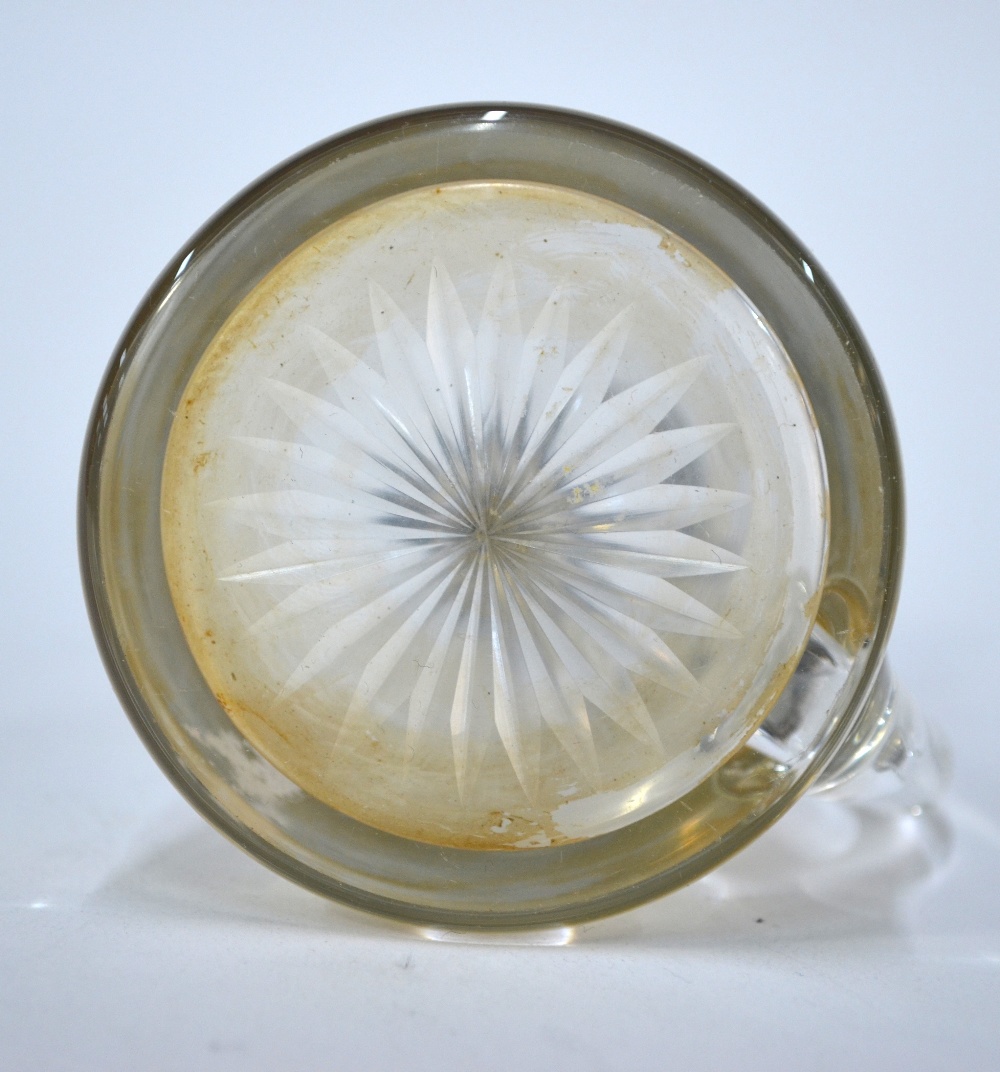 A pair of Edwardian conical glass whisky noggins with star-cut bases and silver collars and - Image 6 of 6