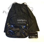 An Osprey by Graeme Ellisdon snakeskin effect leather handbag with matching wallet purse and slip-