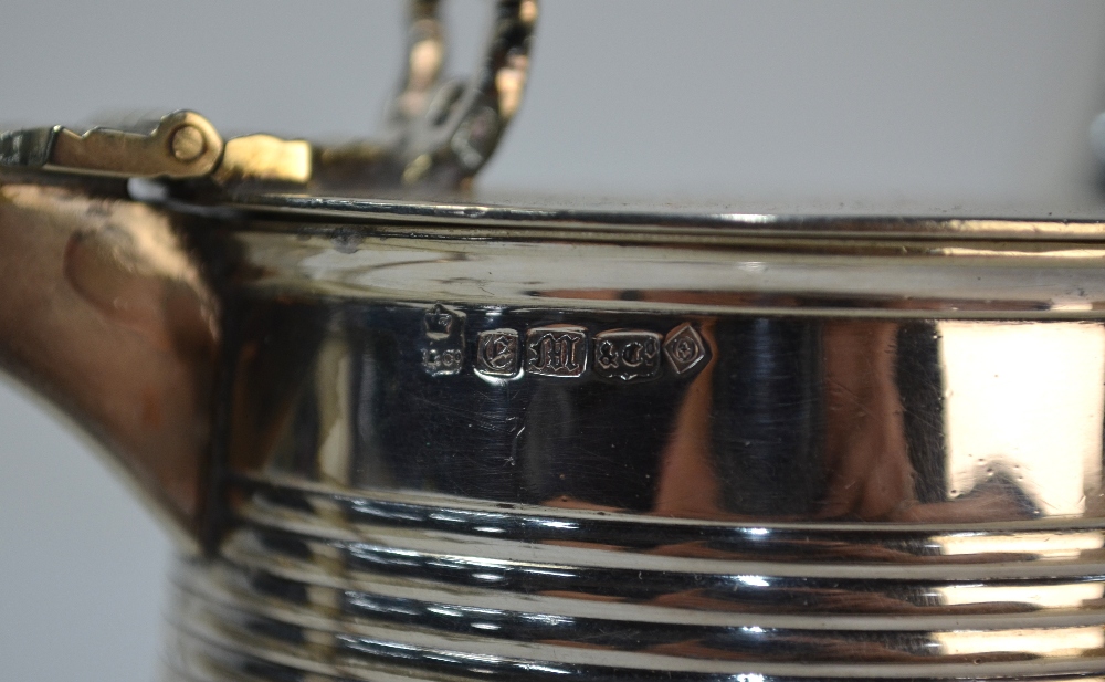 A Victorian electroplated tankard by Elkington, Mason & Co. (1842-64), to/w an epns hot-water jug, a - Image 6 of 8