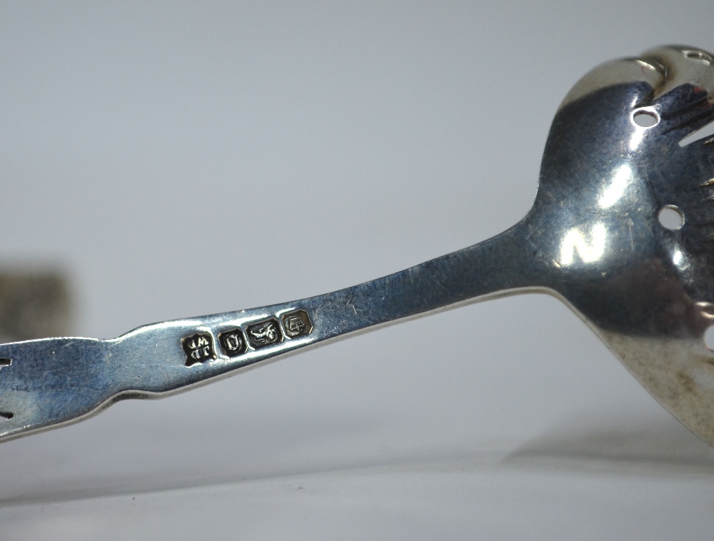 Two pairs of George III silver OEP spoons, a sifter spoon and a pair of sugar tongs, 6.9oz, to/w a - Image 12 of 12