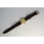 A gentleman's vintage Omega 9ct gold wristwatch with 16 jewel movement no 8968016, Birmingham