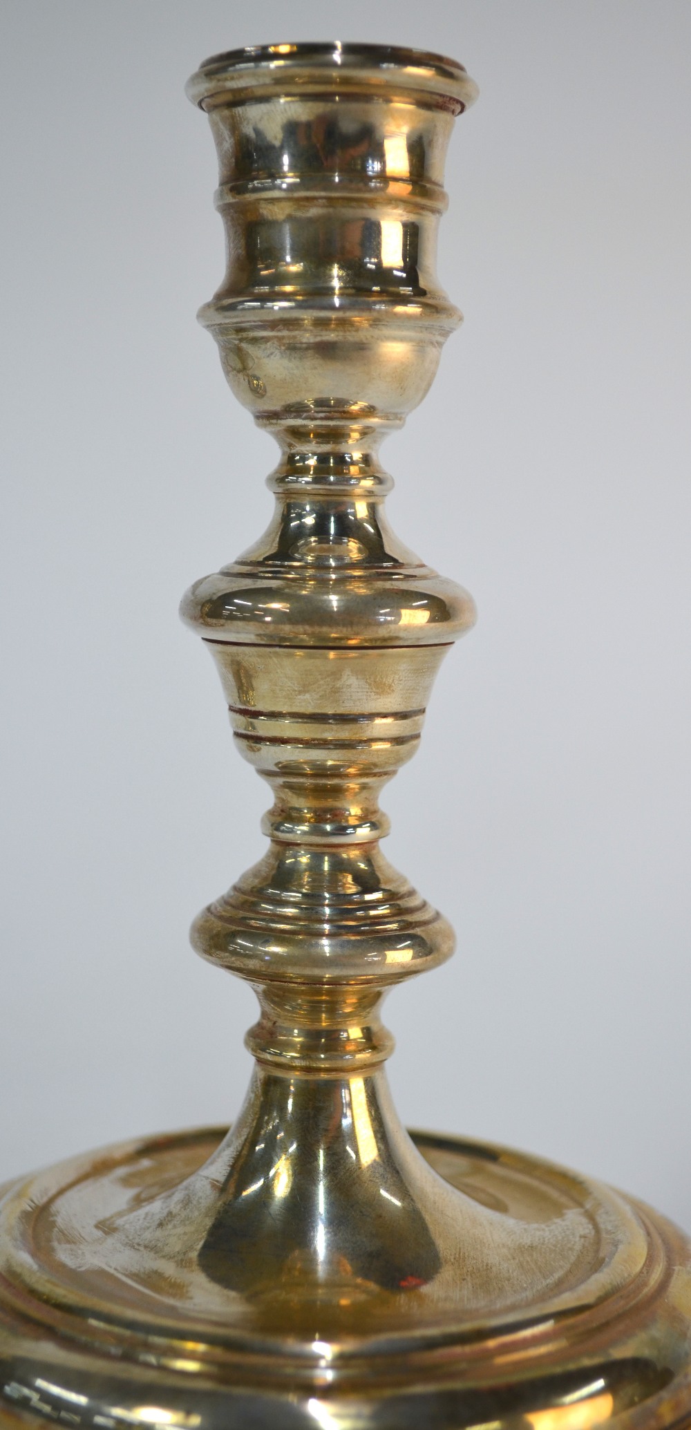 A pair of loaded silver baluster candlesticks in the early 18th century manner, Day-Mar - Image 7 of 7