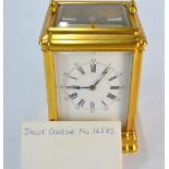 A French gilt brass carriage clock with two train eight-day lever escapement movement by Henri Jacot