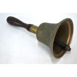 A hand-bell with turned wood handle