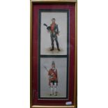 Five framed watercolour costume studies of soldiers in military uniform through the ages (5)