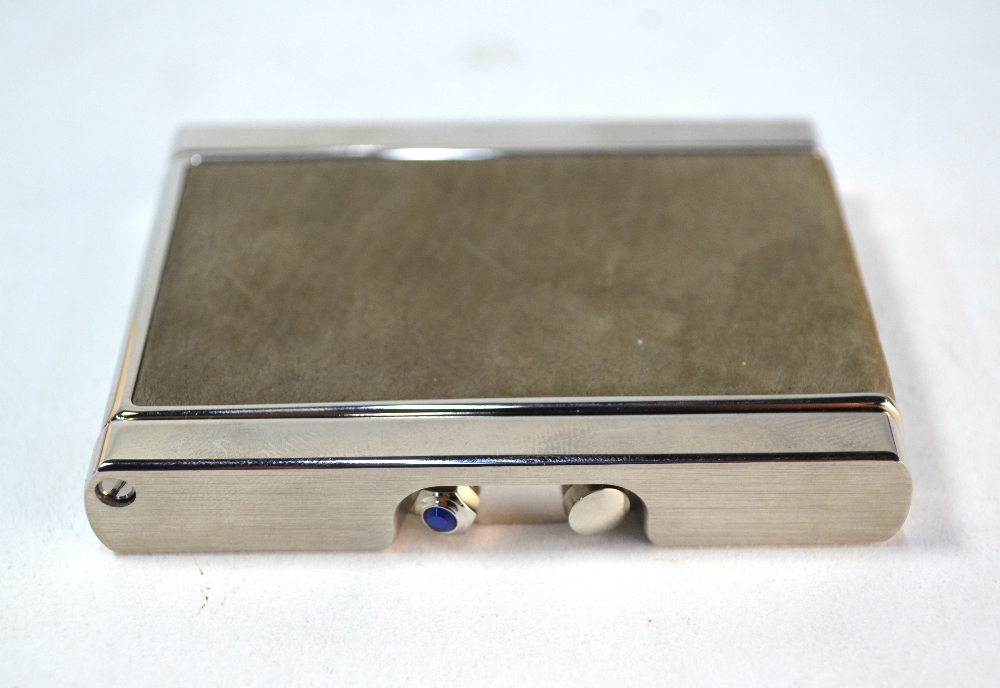 A Cartier stainless steel 'Desk Tank' Travel Clock with quartz movement, in original case with - Image 7 of 7