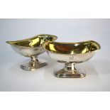 A pair of George III stemmed open salts with rope-twist rims and gilt interiors, J. T. Younge,