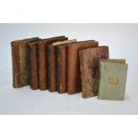 Seven 18th century leather-bound volumes; Butler Samuel, Posthumous Words, 3rd, London: R. Reilly