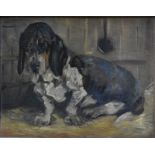 English school - 'Wicked Danger', study of a basset hound, by repute the first pet of this breed