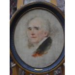 Manner of Sir Thomas Lawrence - Portrait study of a gentleman, oil on canvas, 50 x 43 cm oval,