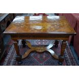 A 19th century Dutch walnut floral marquetry inlaid centre table, the rectangular top over a frieze