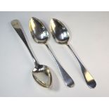 A Scottish OEP tablespoon, Lindsay Beech, Edinburgh 1807 and two Norwegian 830 grade tablespoons