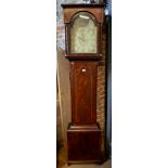J Colthred, South Shields, a 19th century flame mahogany 8-day longcase clock, the arched dial