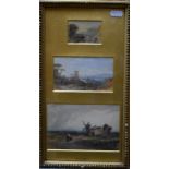 W L Leitch (1804-1883) - Two framed sets of Grand Tour views, watercolour, some signed, 30 x 15 cm