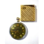 A World War II chrome General Service Timepiece pocket watch by Jaegar Le Coultre, with 4.5cm diam
