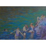 Raymund M Rogers (b 1957) - 'Trepidation', oil on canvas, signed lower left 74 x 100 cm Good
