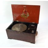 The Brittania, Ste Croix, London - a late 19th century polyphon music box, the faux rosewood grained