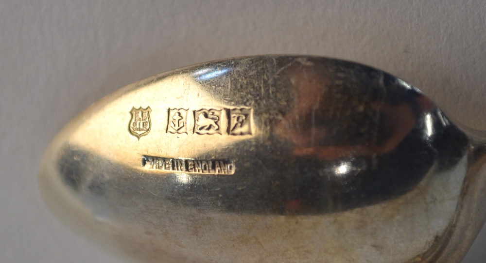A late Victorian cased set of six silver coffee spoons with finials cast as British Boer War - Image 3 of 5
