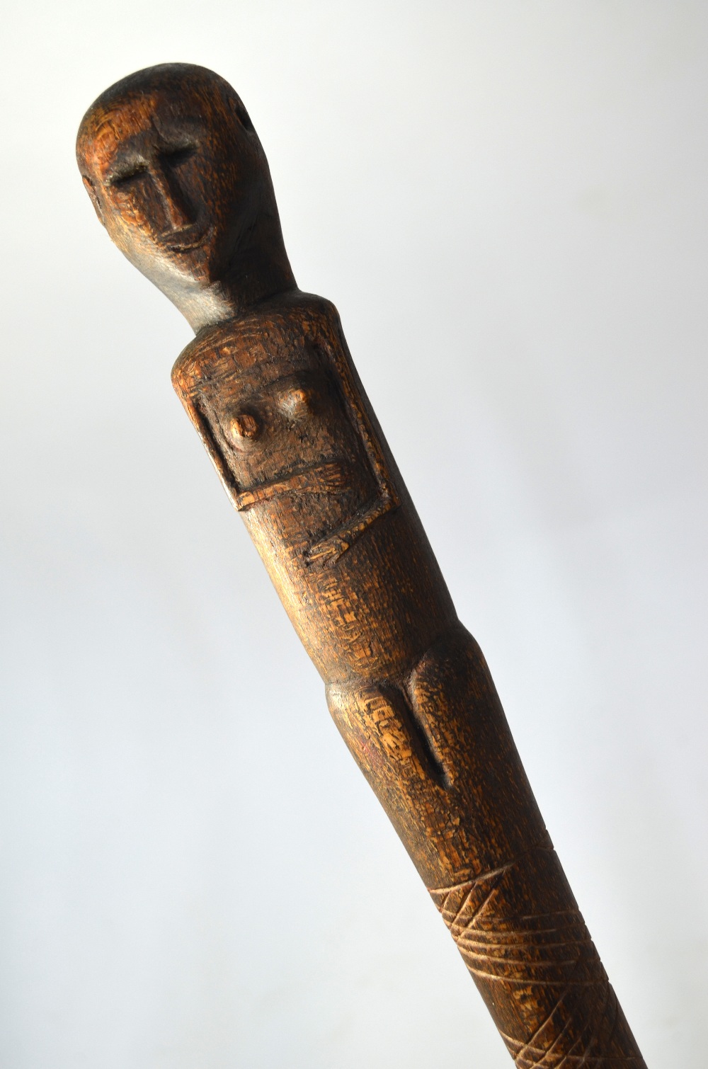 An African tribal walking stick, carved with a female figure, to/w a Kikuyu quiver of arrows - - Image 3 of 15