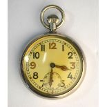 A World War II War Department issue GSTP (General Service Time Piece) chrome-cased pocket watch, the