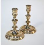 A pair of loaded silver baluster candlesticks in the early 18th century manner, Day-Mar