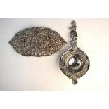 A late Victorian ornately cast and pierced silver buckle, William Hutton & Son, London 1896, to/w