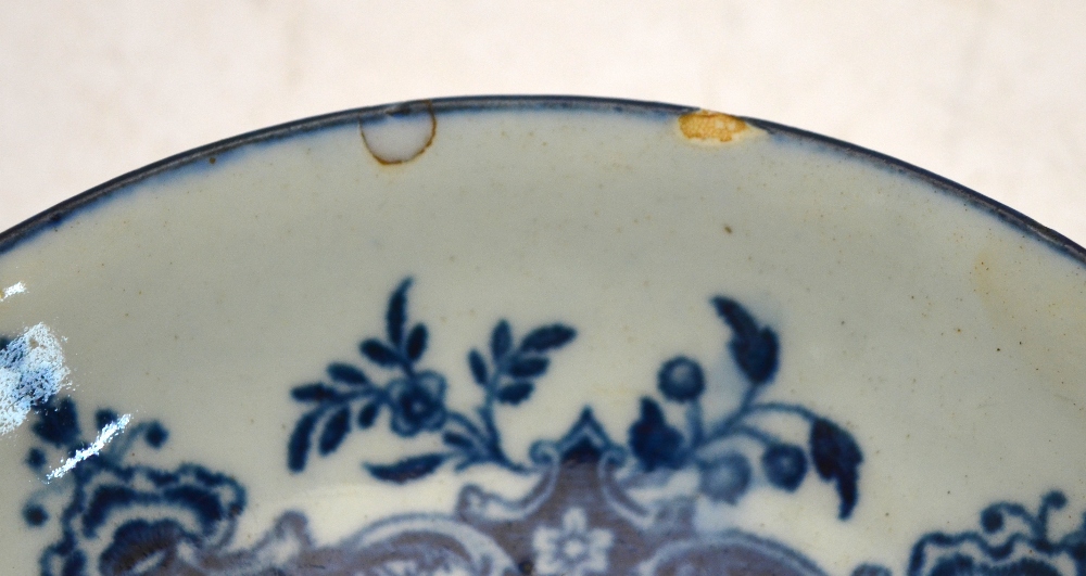 An 18th century Worcester blue and white sparrow beak creamer decorated with the 'Woman, child and - Image 7 of 9