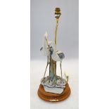 R. Pennati, Capodimonte  - Porcelain model of two storks standing on a naturalistic base, raised