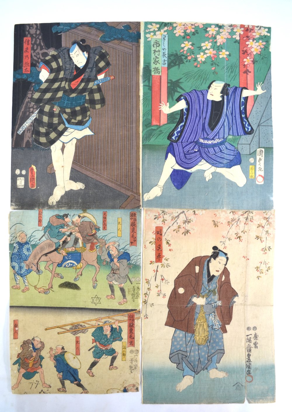 A Japanese oban tate-e of a seated Daimyo (possibly Takeda Shingen) by Kuniyoshi; together with 12 - Image 9 of 12