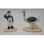 Two Carlton Ware Advertising figures:  'My Goodness - My Guinness' zoo keeper and ostrich (2)