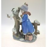 Lladro figural group:  Winter Frost, 5287, signed and dated 19-10-29, 26 cm high c/w original box