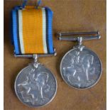 Two Great War 1914-18 War Medals to 1574 Gnr. E.V. Jefferies, R.A. and 42144 Cpl. C.H. Martin, Devon