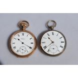 A Victorian silver open-faced pocket watch with keywind lever movement no.9353, London 1872, to/w