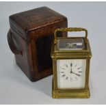 Henri Jacot, Paris, a  late 19th/20th century gorge cased carriage clock, the 8-day two train