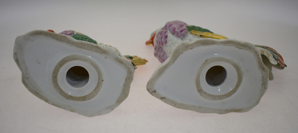 A pair of continental porcelain models of a cockerel, 26.5 cm amd chicken, 21.5 cm, both standing on - Image 19 of 21