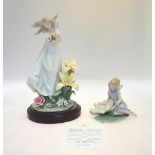 Two Lladro figures:  Mystical Garden, 6686, limited edition 3,166/5,000, 2000, 31.5 cm high with