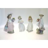Four Lladro figures - A Wish come True, 7676, Collector's Society 1999, 24 cm high;  Delicate