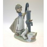 Lladro figural group:  Geese at the Water Pump, 5285, signed and dated 21-6-91, 23.5 cm c/w a Lladro