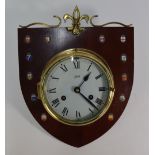 Schatz, Germany - a brass eight-day bulk head marine-style clock with two train movement, 16 cm